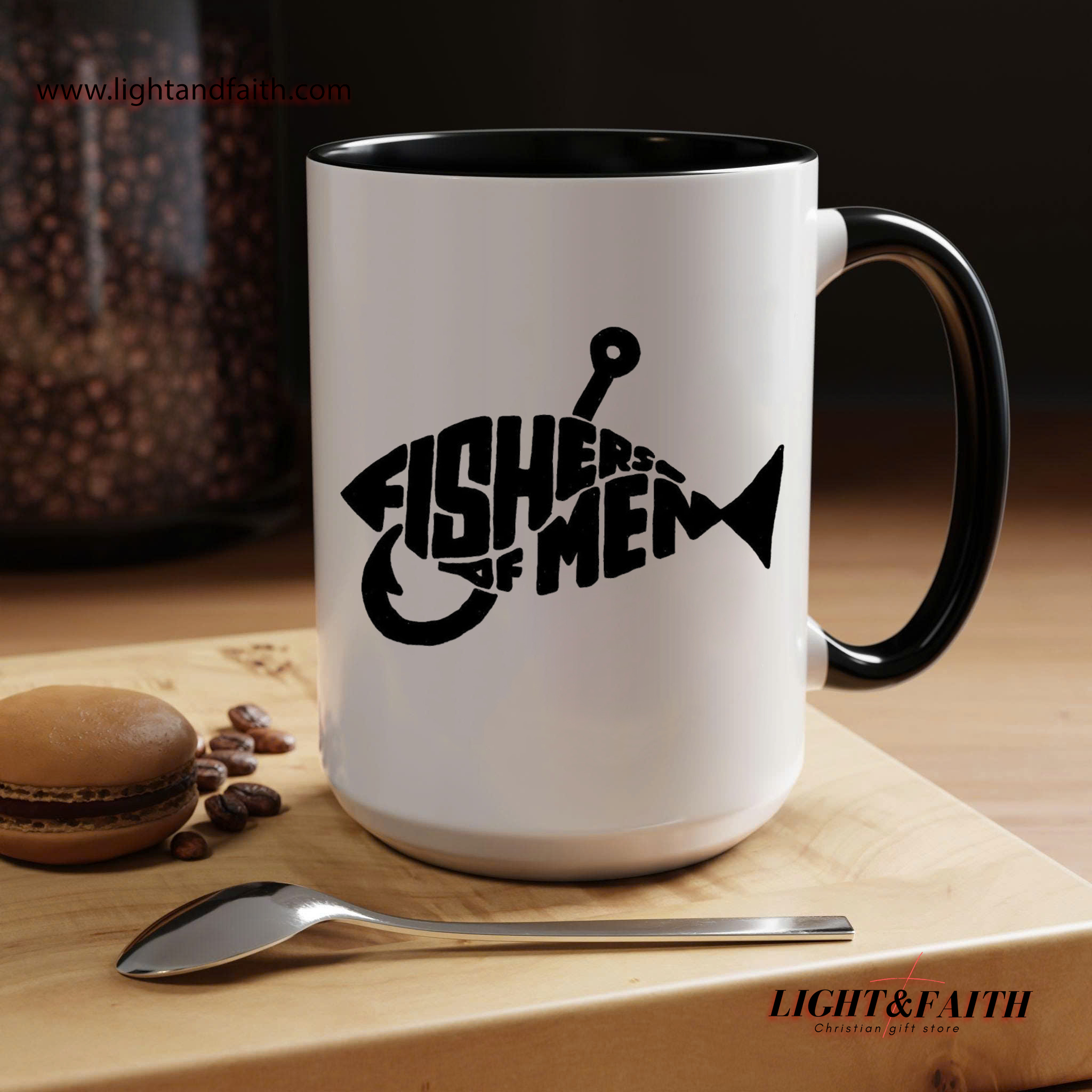 Fishers of Men Christian Mug, Bible Verse Coffee Cup, Religious Fishing Gift for Men, Faith-Based Fisherman Mug, Jesus Disciples Mug MULAF59